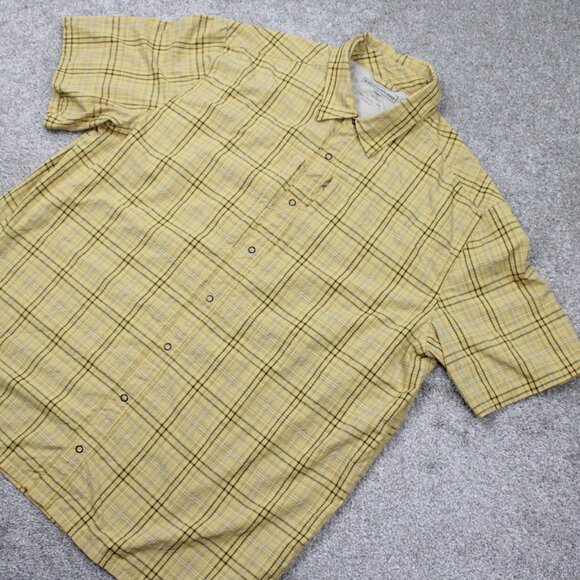 5.11 Tactical Covert Shirt Mens Large Yellow Short Sleeve Button Up Zip Pocket - Picture 3 of 14